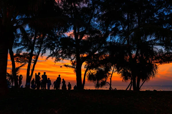 Belo Pôr Sol Praia Tropical — Fotografia de Stock