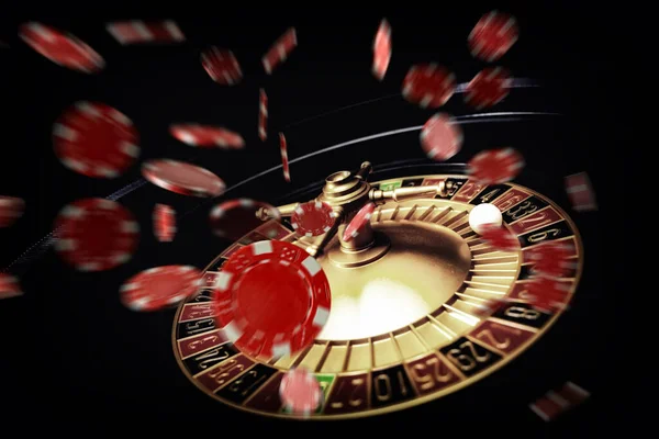 Mesa Ruleta Cerca Casino Enfoque Selectivo — Foto de Stock