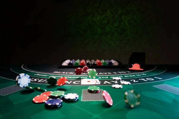 Bir Casino Black Jack Masası — Stok fotoğraf