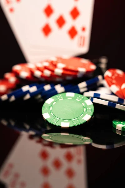 Blackjack Κάρτες Μάρκες Καζίνο — Φωτογραφία Αρχείου