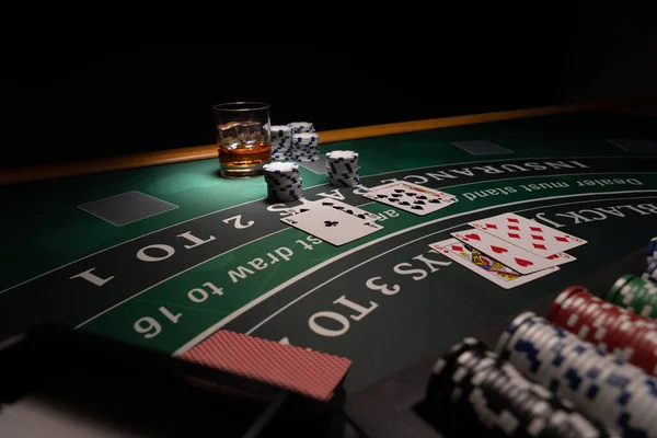 Een Casino Black Jack Tafel — Stockfoto