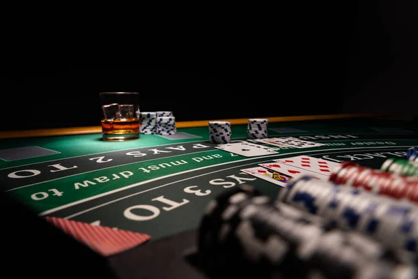 Ein Casino Black Jack Tisch — Stockfoto