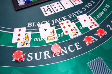 Bir Casino Black Jack masası. 