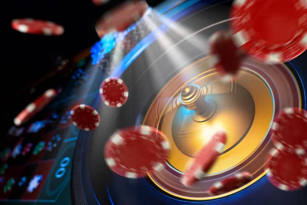Spinning Roulette Table Close Casino Selective Focus — Stock Photo, Image