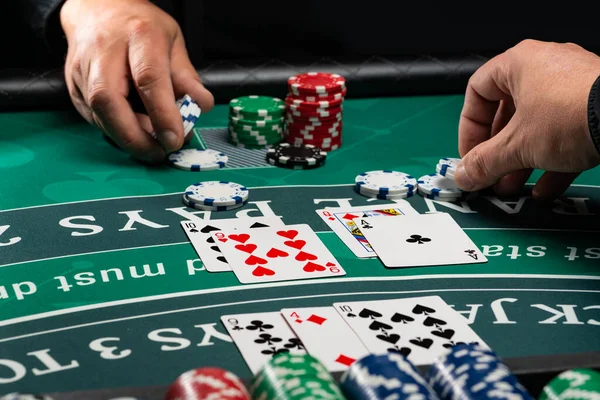 Uma Tabela Casino Black Jack — Fotografia de Stock