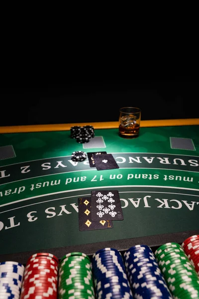 Stół Casino Black Jack — Zdjęcie stockowe