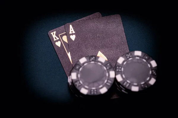 Egy Casino Black Jack Asztal — Stock Fotó