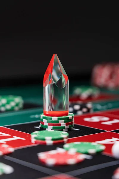 Roulette Table Winning Number Dolly Close Casino Selective Focus — Stock Photo, Image