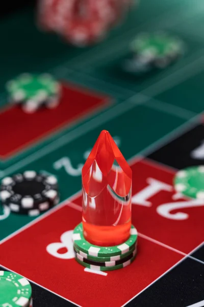 Roulette Table Winning Number Dolly Close Casino Selective Focus — Stock Photo, Image