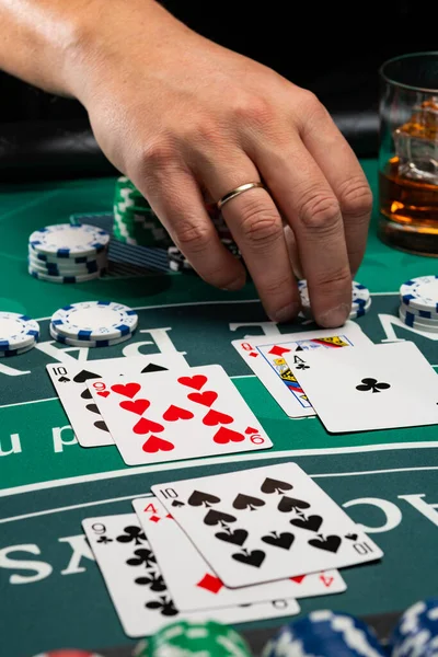 Bir Casino Black Jack Masası — Stok fotoğraf