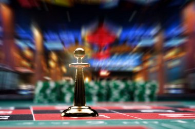 Kumarhane masasındaki rulet oyuncağı.