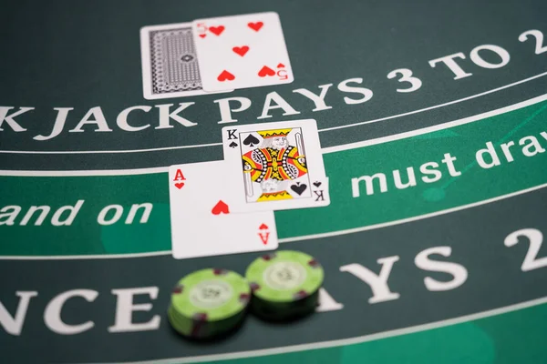 Ein Casino Black Jack Tisch — Stockfoto