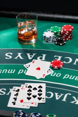 Bir Casino Black Jack masası. 