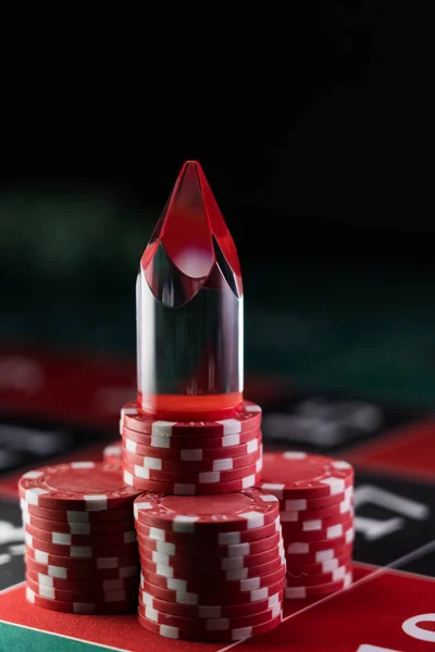 Roulette Table Winning Number Dolly Close Casino Selective Focus — Stock Photo, Image