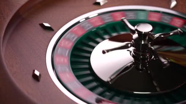 Mesa Roleta Perto Casino Foco Seletivo — Vídeo de Stock