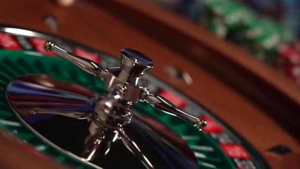 Roulettetisch Hautnah Casino Selektiver Fokus — Stockvideo