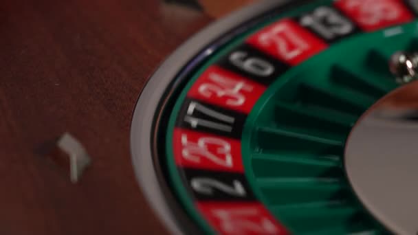Mesa Ruleta Cerca Casino Enfoque Selectivo — Vídeo de stock