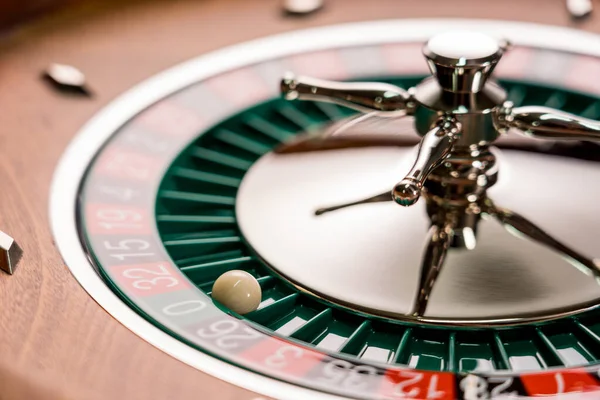 Roulettetisch Hautnah Casino Selektiver Fokus — Stockfoto