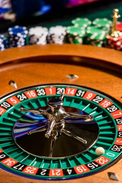 Roulette Wheel Close Casino Selective Focus — Stock Photo, Image