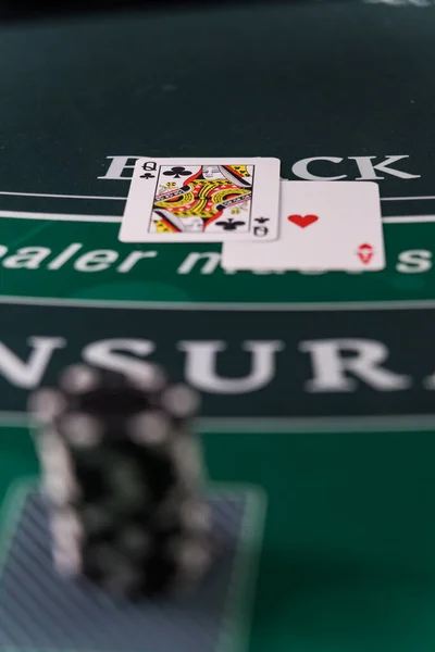Bir Casino Black Jack Masası — Stok fotoğraf