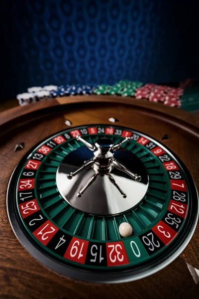 Mesa Ruleta Cerca Casino Enfoque Selectivo — Foto de Stock