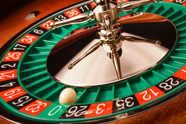 Mesa Ruleta Cerca Casino Enfoque Selectivo — Foto de Stock