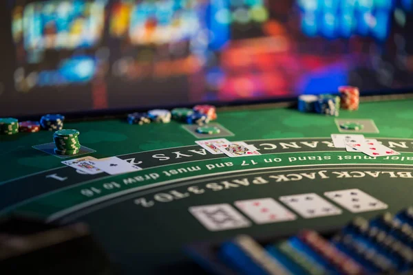 Casino Black Jack Table — Stock fotografie