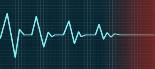 Heart beat line end of life — Stock Photo, Image