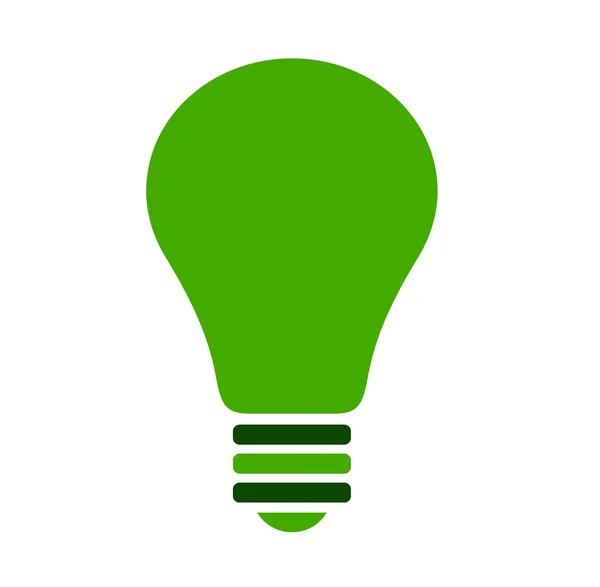 Green bulb on white idea text — Stock Photo, Image