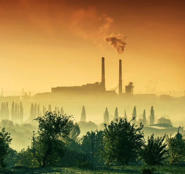 Power Station Smoking Chimney — Stock Photo, Image