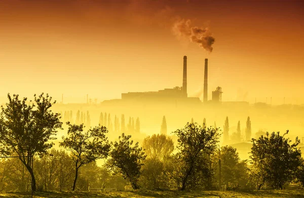 Power Station Smoking Chimney — Stock Photo, Image