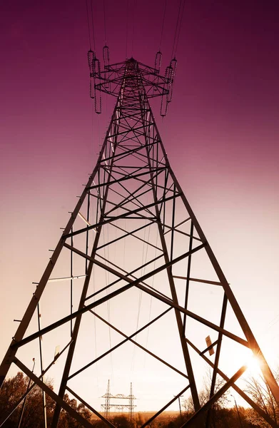 Torre Arame Elétrico Vista Alto Ângulo — Fotografia de Stock