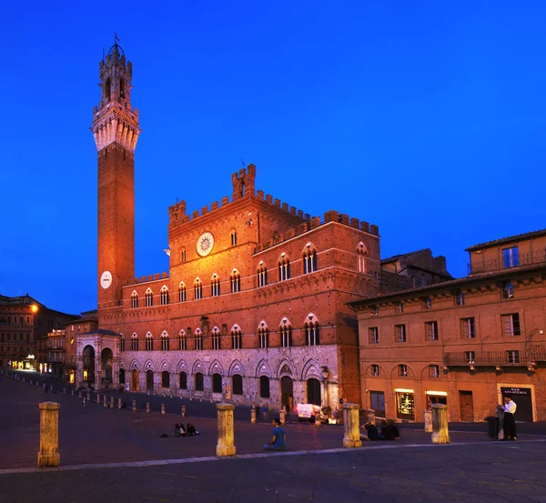 Siena Město Centru Nejoblíbenějších Piazza Del Campo Siena Itálie — Stock fotografie