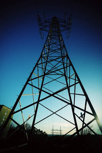 Electric Wire Tower High Angle View — Stock Photo, Image