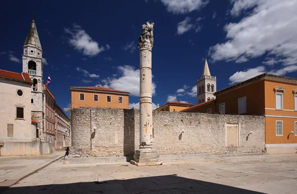 Вид Мраморные Исторические Достопримечательности Задаре Хорватия — стоковое фото