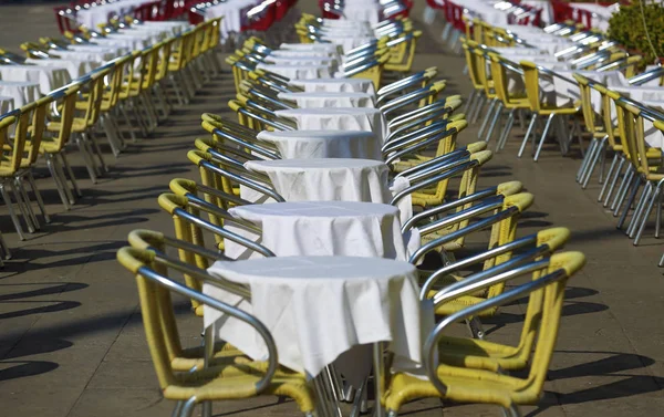 Many Chairs Tables Restaurant Outdoor — Stock Photo, Image