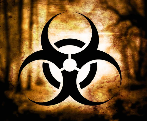 Símbolo Peligro Biológico Con Superficie Grunge — Foto de Stock