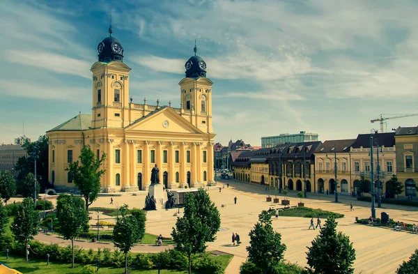 Plaza Principal Ciudad Debrecen Hungría — Foto de Stock