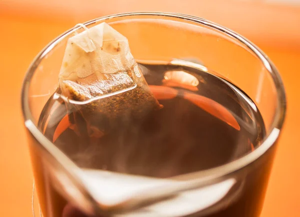 Çay Poşeti Filtresi Sıcak Suya Batırılmış — Stok fotoğraf