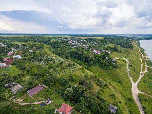 ロシアの小さな町空中風景 — ストック写真