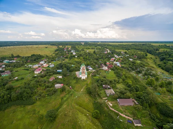 Small russian town aerial landscape — Stock Photo, Image