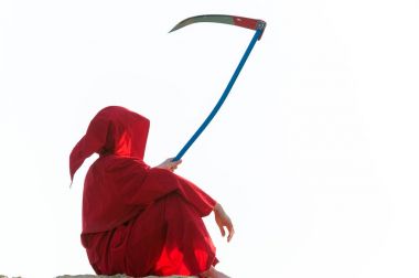Grim reaper in red clipart