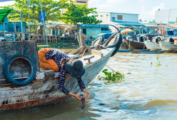 Mercado flotante del Mekong — Foto de Stock