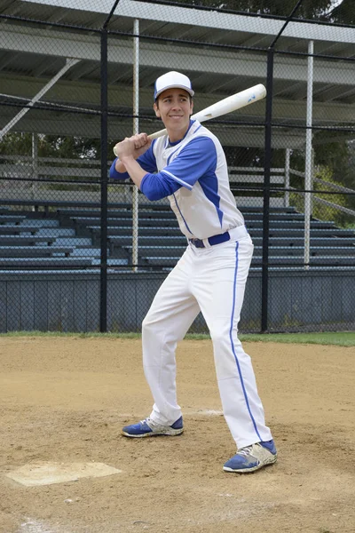 Baseball batting pose — Stock Photo, Image