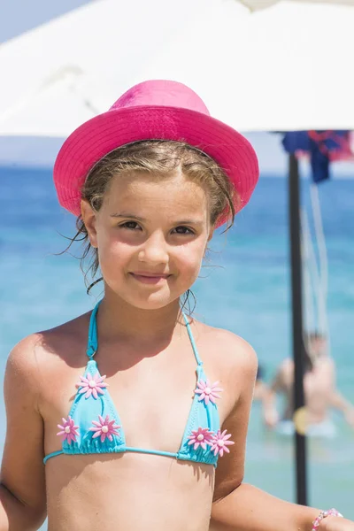 Chica Encantadora Playa Tropical — Foto de Stock