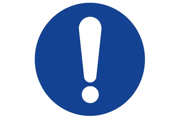 Illustration Showing Blue Circular Site Warning Sign Showing Exclamation Mark — Stock Photo, Image