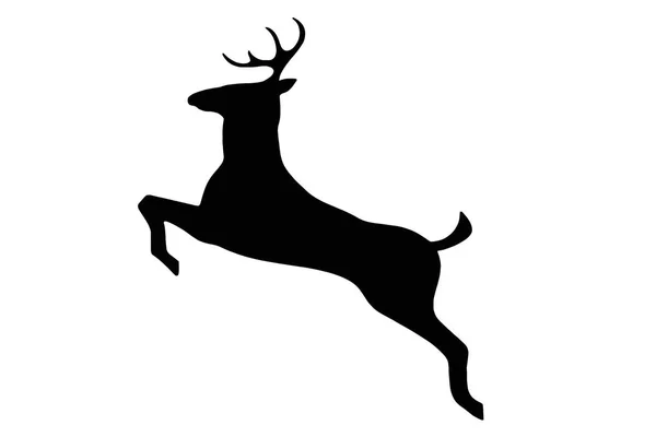 Illustration Deer Elk Shown Black Isolated White Clipart — Stock Photo, Image