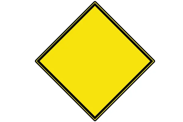 Illustration Showing Empty Yellow Diamond Shaped Warning Sign Black Border — Stock Photo, Image