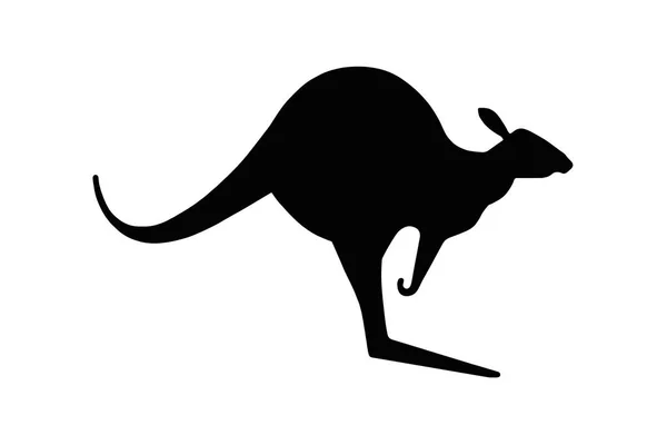 Kanguru siluet A siyah beyaz.