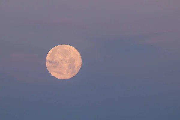 Superluna en Moonset — Foto de Stock